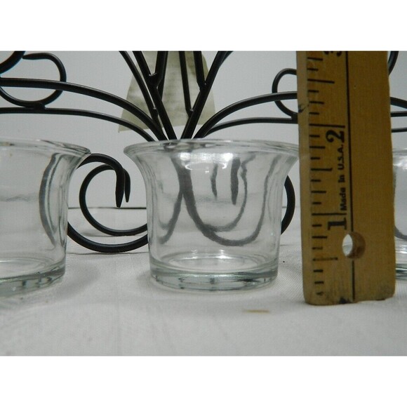 Home Elements Wire Candle Holder w/5 Glass Votives 13.25"LX 8"HX 3"W  Open Box - Picture 13 of 14